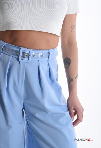 hoher Taille wide leg Hose mit Gürtel - ph 4