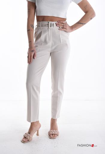 Pantalone con cintura con zip con tasche con bottoni