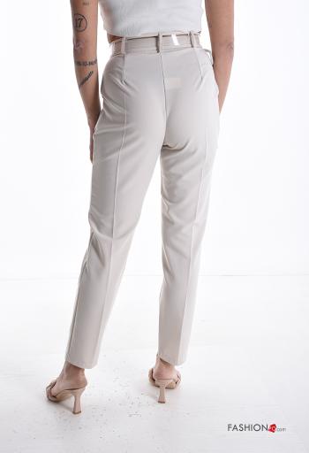 Pantalone con cintura con zip con tasche con bottoni - ph 2