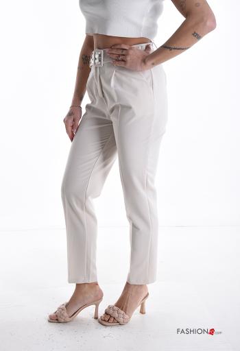 Pantalone con cintura con zip con tasche con bottoni - ph 3