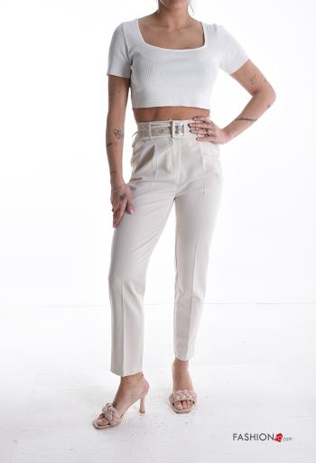 Pantalone con cintura con zip con tasche con bottoni - ph 5
