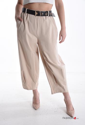 Pantalone in Cotone con elastico con cintura con tasche