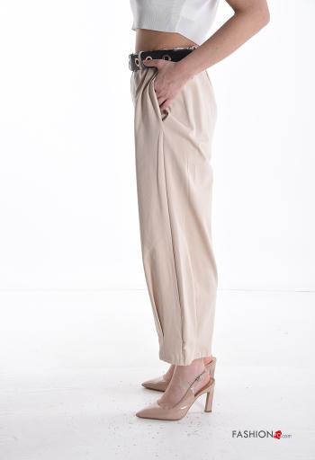 Pantalone in Cotone con elastico con cintura con tasche - ph 3