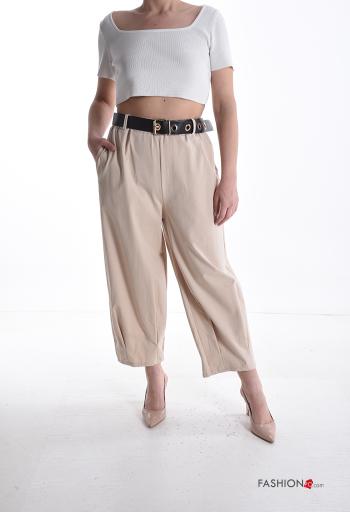 Pantalone in Cotone con elastico con cintura con tasche - ph 5