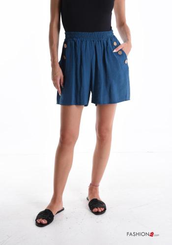 Shorts de Lino con bolsillos con botones con elástico - ph 1