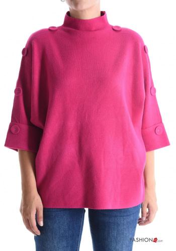 Sweater Rollneck 3/4 sleeve with buttons - ph 1