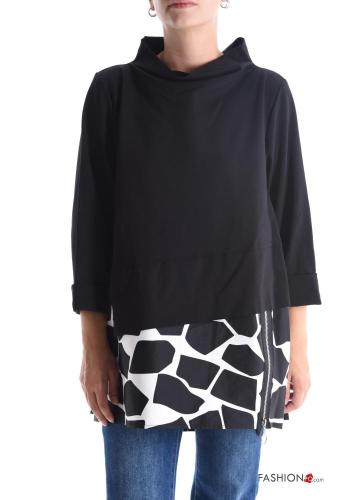 lange ärmel Langarmshirt Rollkragen- mit Reißverschluss - ph 1