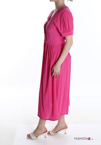 v-neck Dress with buttons with pockets - ph 3
