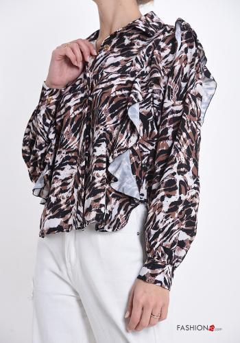 Chemise Imprimé animalier à volants - ph 1