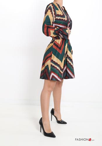 Robe encolure en V Imprimé chevron - ph 3