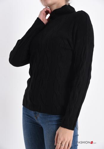 long sleeve Wool Mix Sweater Rollneck - ph 3