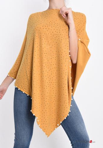 Poncho en Mélange de Laine avec des perles avec strass - ph 1