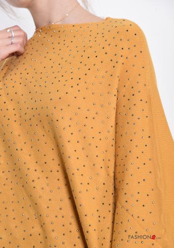 Poncho en Mélange de Laine avec des perles avec strass - ph 4