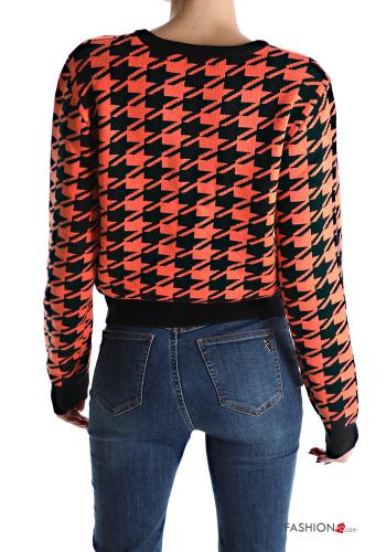 Maglione in Misto Lana corto maniche lunghe girocollo Fantasia pied de poule - ph 2