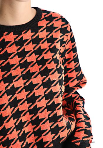 Maglione in Misto Lana corto maniche lunghe girocollo Fantasia pied de poule - ph 4
