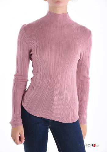 Ribbed long sleeve Wool Mix Sweater Rollneck - ph 1