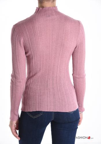Ribbed long sleeve Wool Mix Sweater Rollneck - ph 2