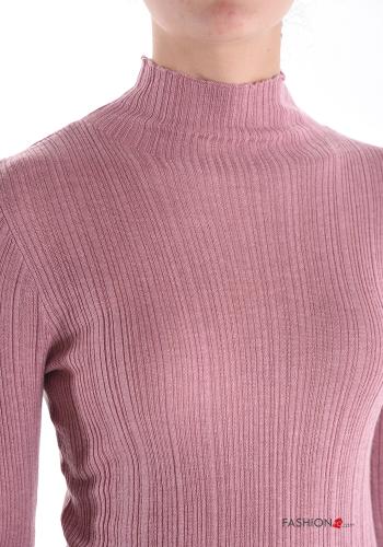 Ribbed long sleeve Wool Mix Sweater Rollneck - ph 4