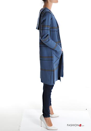 Blouson léger en Mélange de Laine Motif tartan avec poches à capuche - ph 3
