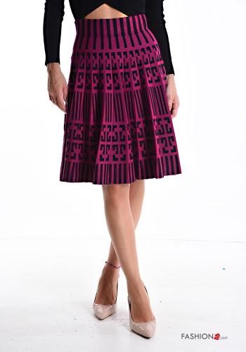 Falda circular por la rodilla Estampado Geométrico con elástico - ph 1