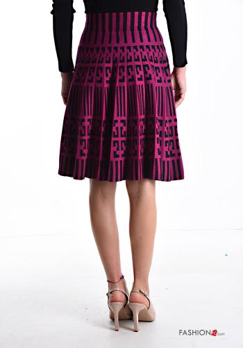 Falda circular por la rodilla Estampado Geométrico con elástico - ph 2