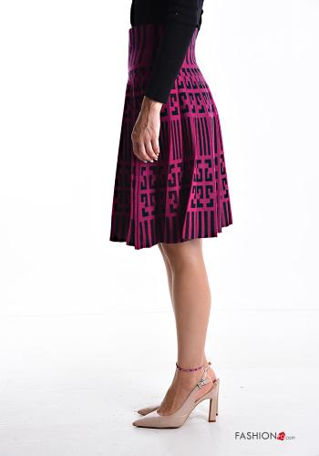 Falda circular por la rodilla Estampado Geométrico con elástico - ph 3