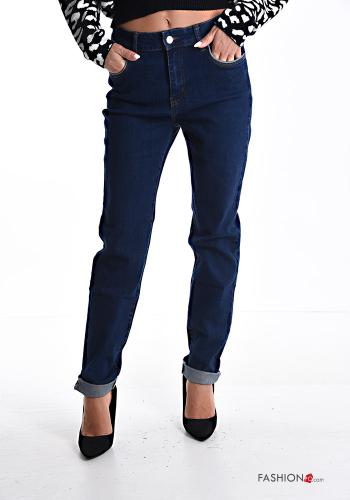 Jeans aus Baumwolle mit Knöpfen mit Reißverschluss mit Taschen - ph 1
