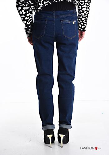 Jeans aus Baumwolle mit Knöpfen mit Reißverschluss mit Taschen - ph 2