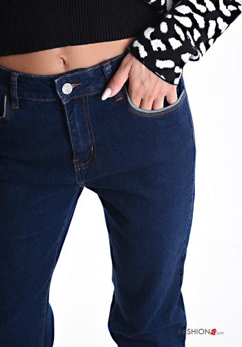 Jeans aus Baumwolle mit Knöpfen mit Reißverschluss mit Taschen - ph 4
