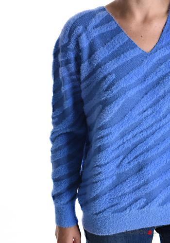 Maglione maniche lunghe Fantasia animalier scollo a V - ph 4