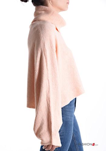 long sleeve mini Wool Mix Sweater Rollneck with buttons - ph 3