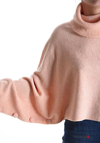 long sleeve mini Wool Mix Sweater Rollneck with buttons - ph 4