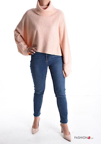 long sleeve mini Wool Mix Sweater Rollneck with buttons - ph 5