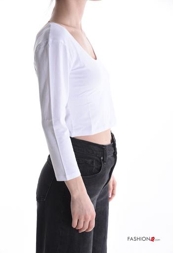 Maglietta a manica lunga in Cotone corto con scollo a barca - ph 3