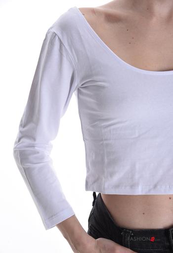 Maglietta a manica lunga in Cotone corto con scollo a barca - ph 4