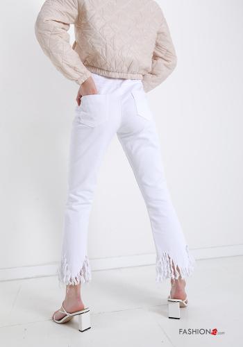 Pantalone in Cotone  con tasche con frange - ph 2