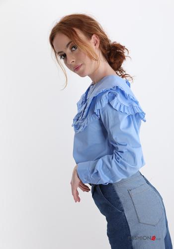 Shirt in Cotton  with flounces - ph 3