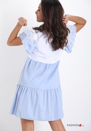 Dress  tulle with pearls with flounces lace - ph 2