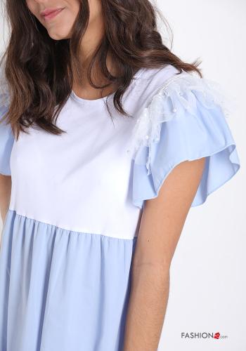 Dress  tulle with pearls with flounces lace - ph 4
