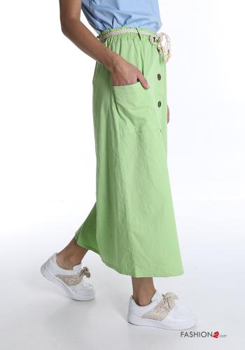 Gonna in Cotone  con tasche con cintura longuette - ph 3