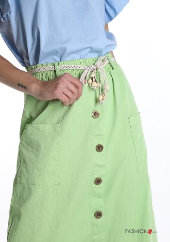 Gonna in Cotone  con tasche con cintura longuette - ph 4
