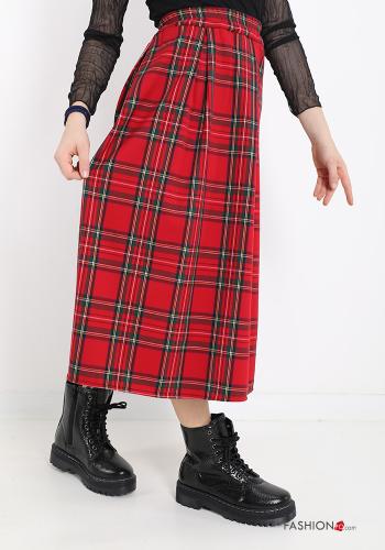 Gonna Longuette Fantasia tartan con tasche - ph 3
