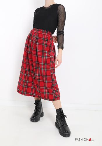 Gonna Longuette Fantasia tartan con tasche - ph 5