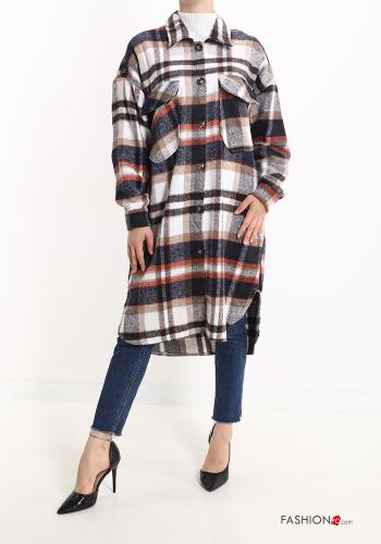 Tartan Coat with buttons with pockets