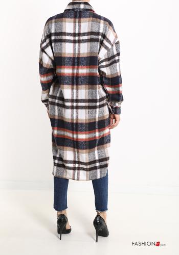 Manteau Motif tartan à boutons avec poches - ph 2