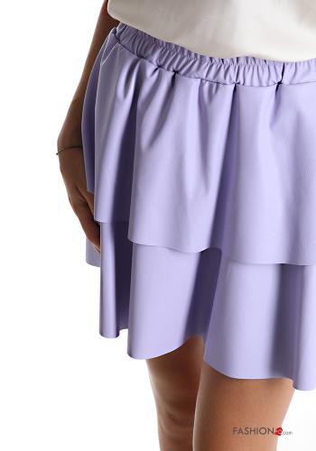 Minigonna ecopelle con balze con elastico - ph 4
