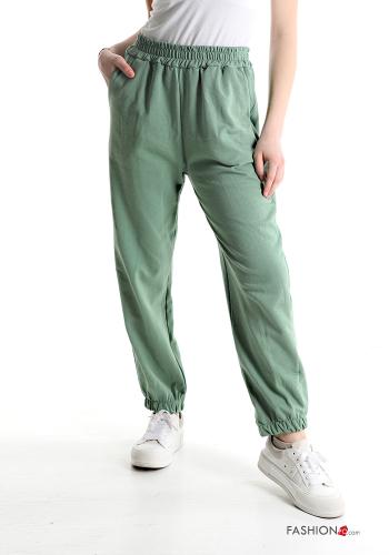Pantalones deportivos de Algodón con bolsillos con elástico