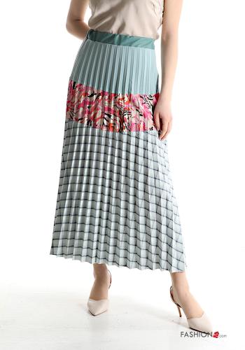 Falda de Algodón con plisado Longuette Diseño impreso con elástico - ph 1