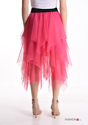 Gonna tulle midi con balze con elastico - ph 2
