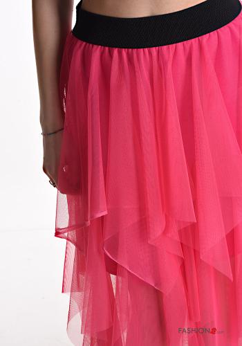 Gonna tulle midi con balze con elastico - ph 4